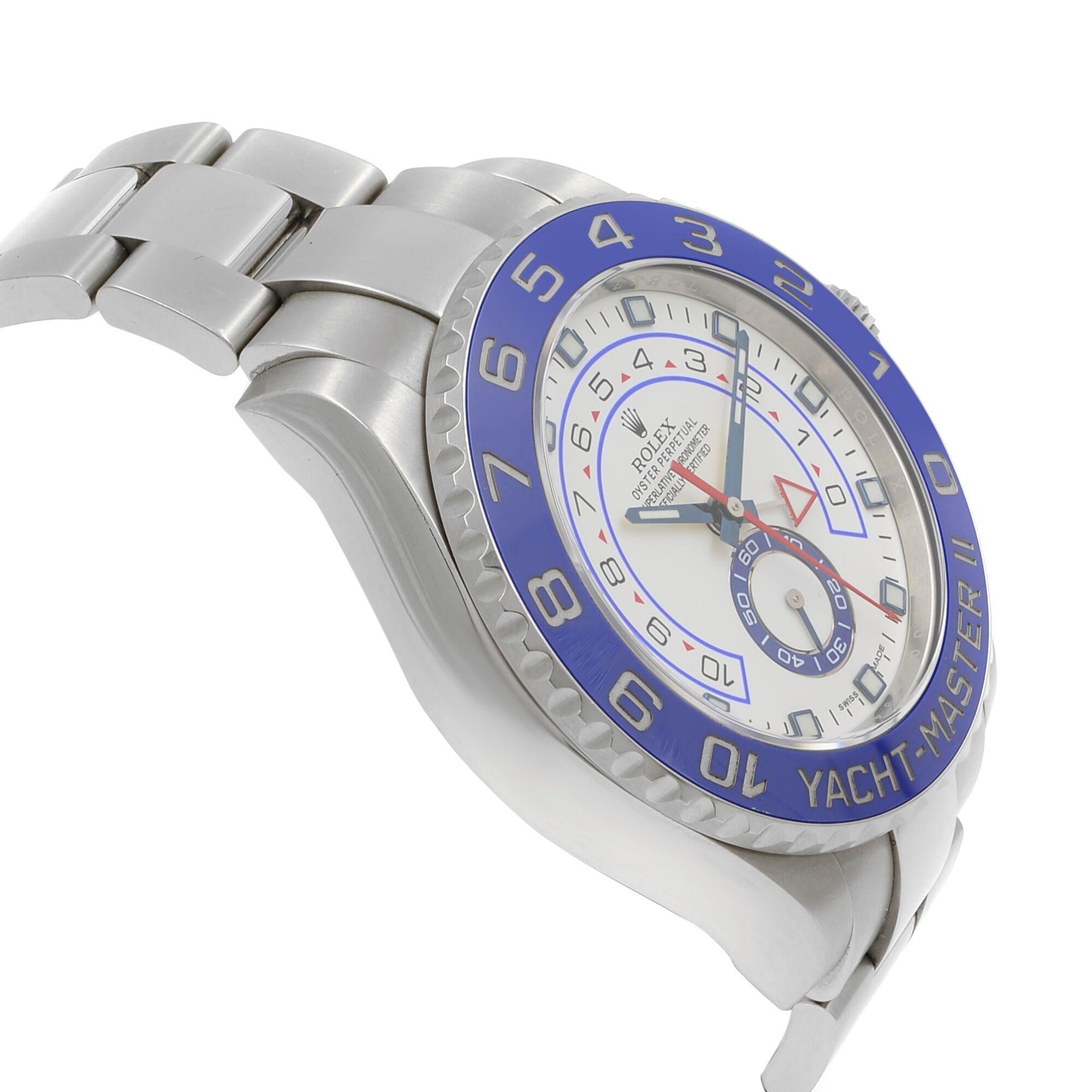 Men's Rolex Yacht -Master II White Dial Command Bezel Steel Automatic Men Watch 116680