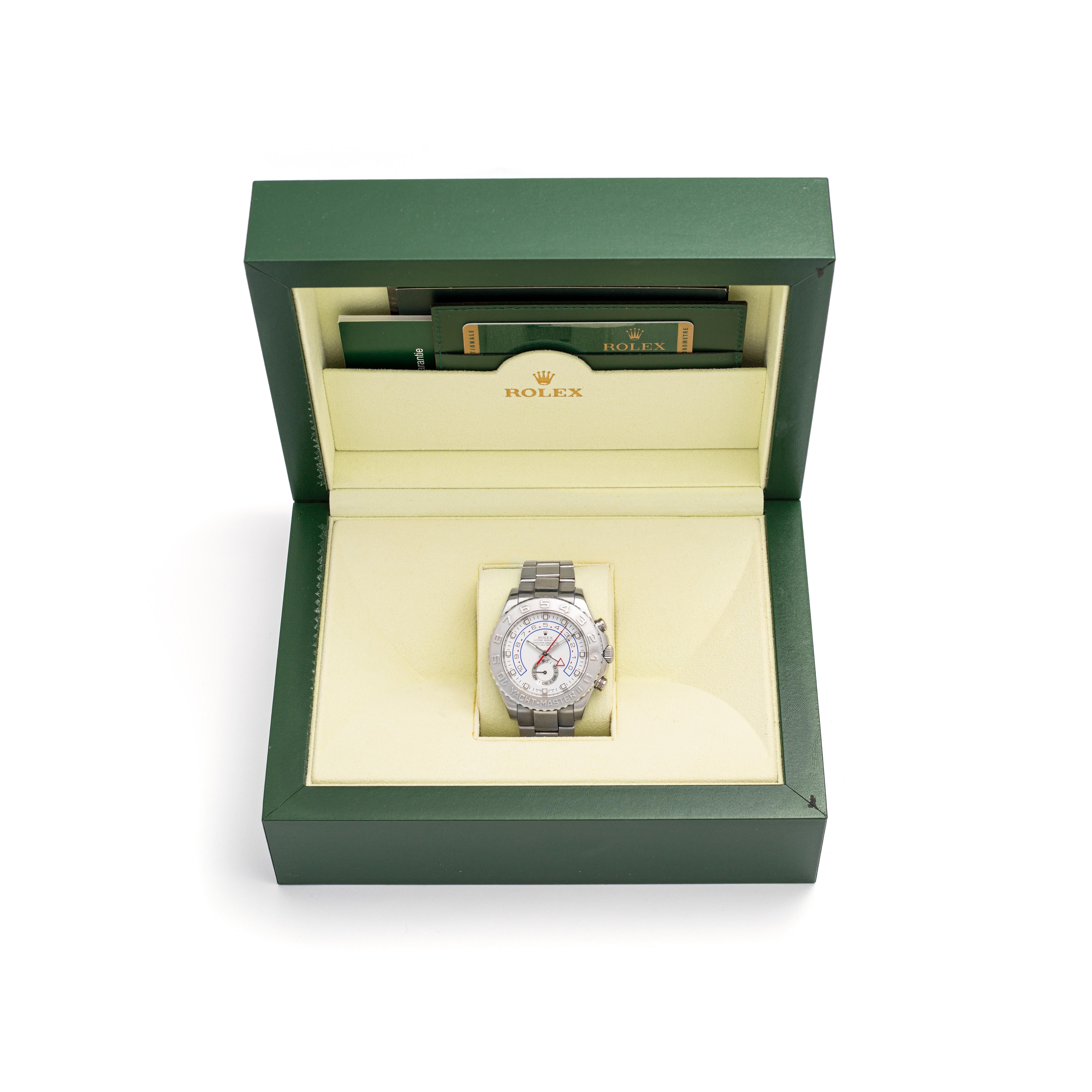 Rolex Yacht-Master II White Gold and Platinum White Dial 116689 For Sale 1