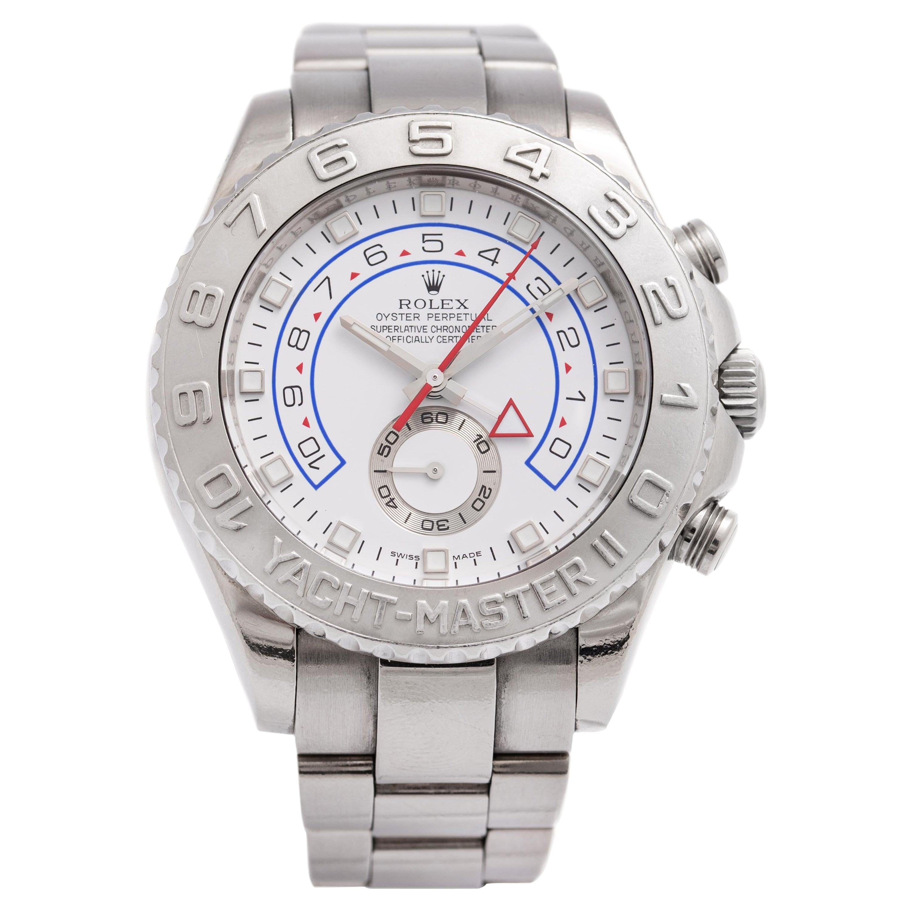 Rolex Yacht-Master II White Gold and Platinum White Dial 116689 For Sale