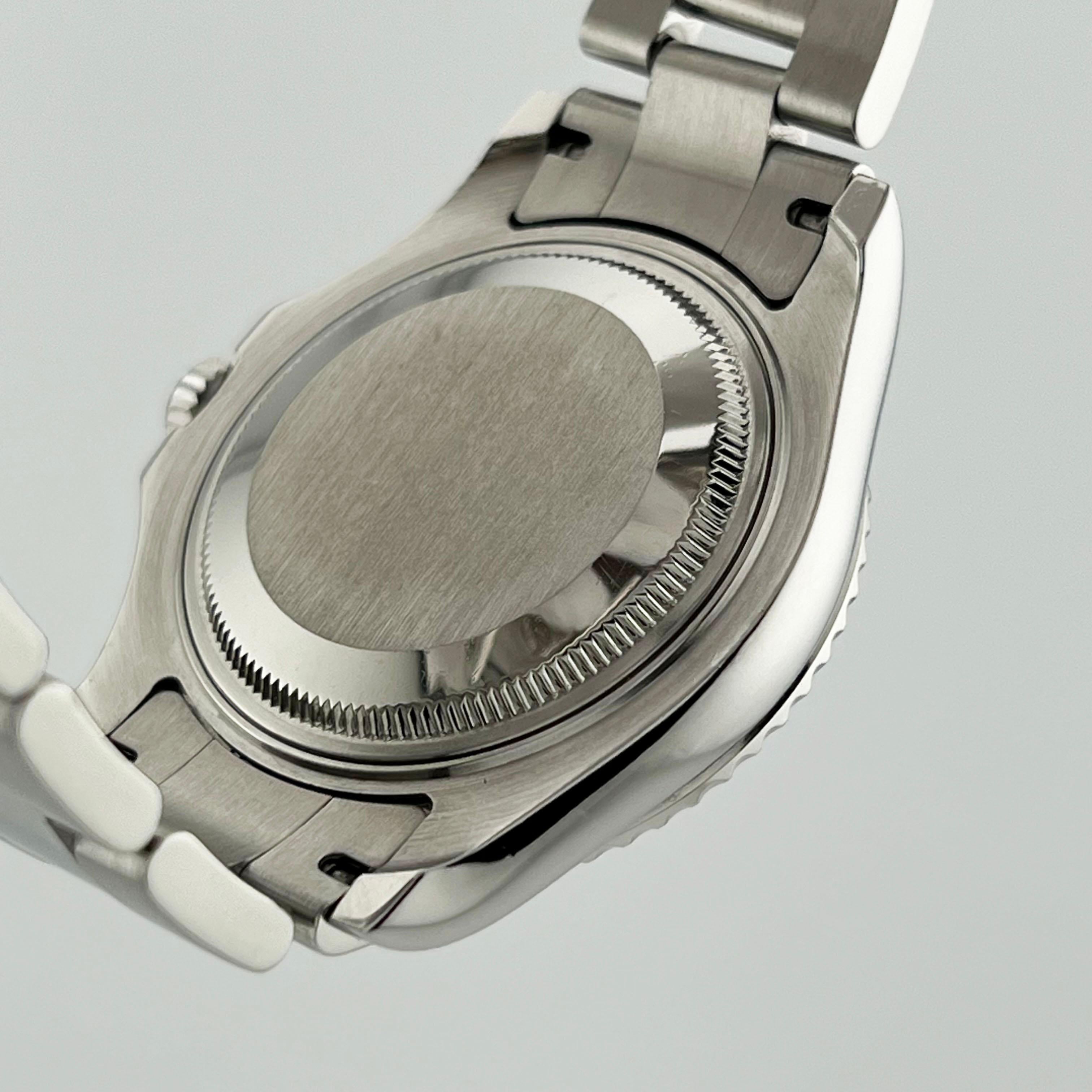 Rolex Yacht Master Midsize 168622 35mm Silber Zifferblatt Stahl Platin Box Papier im Angebot 1
