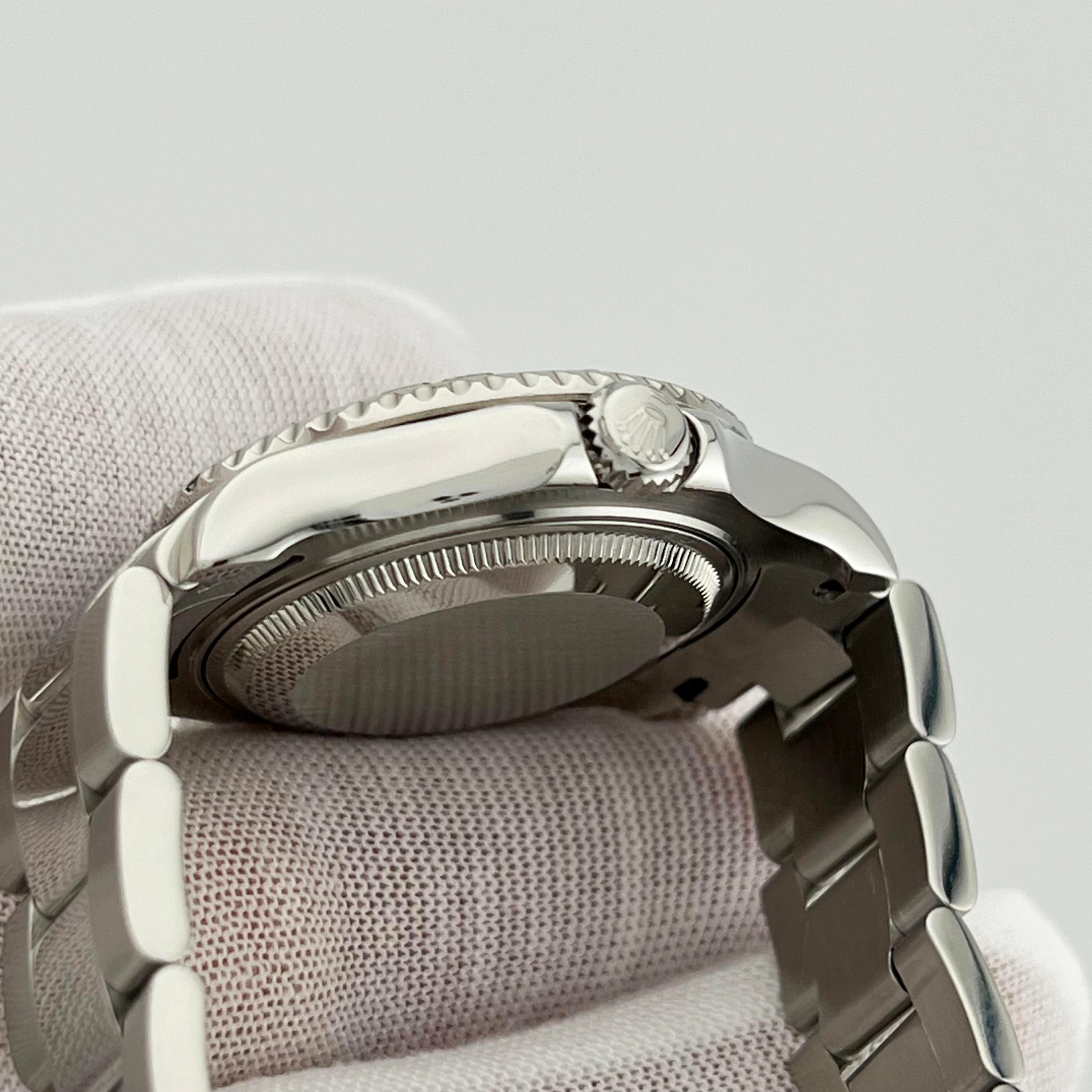Rolex Yacht Master Midsize 168622 35mm Silber Zifferblatt Stahl Platin Box Papier im Angebot 2