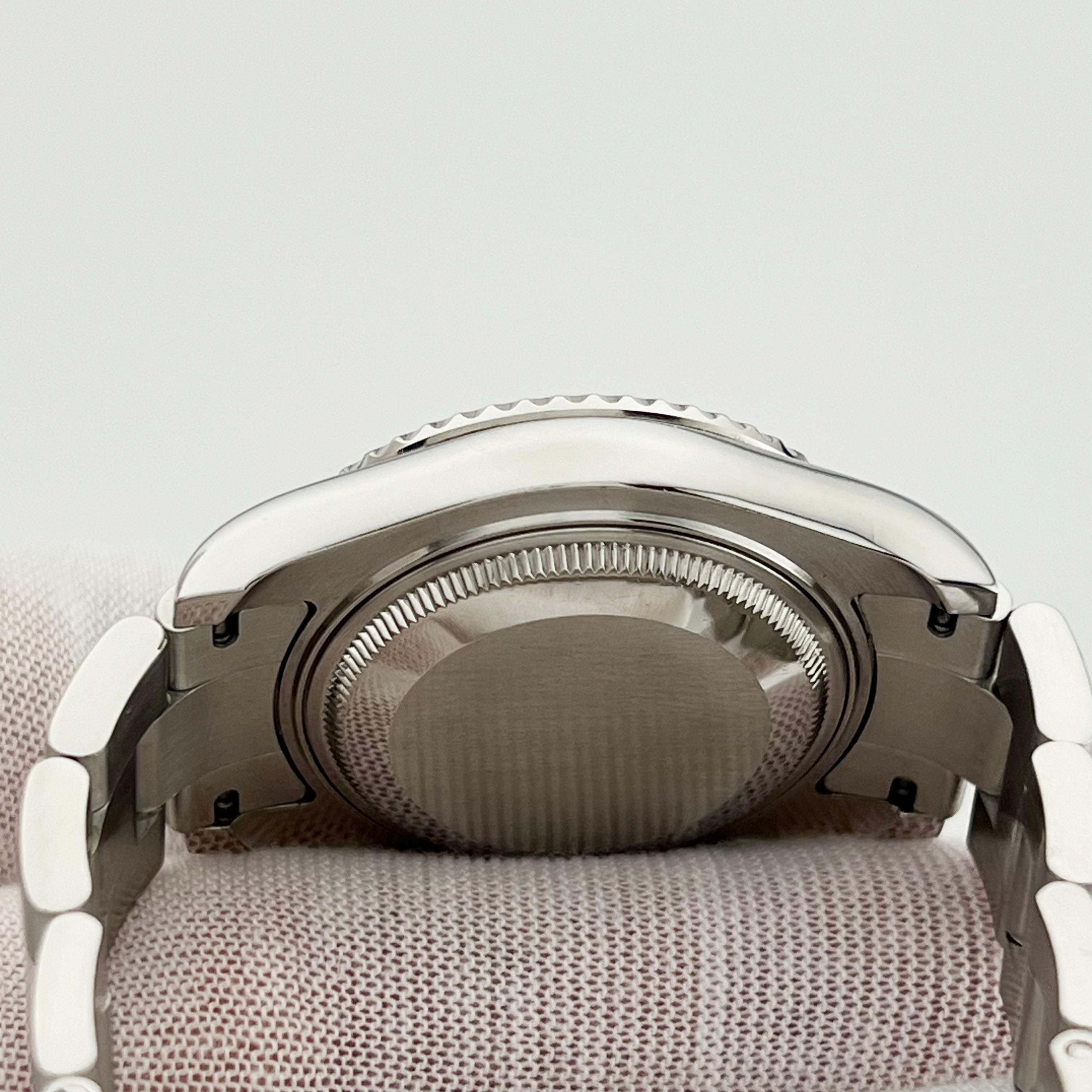 Rolex Yacht Master Midsize 168622 35mm Silber Zifferblatt Stahl Platin Box Papier im Angebot 3