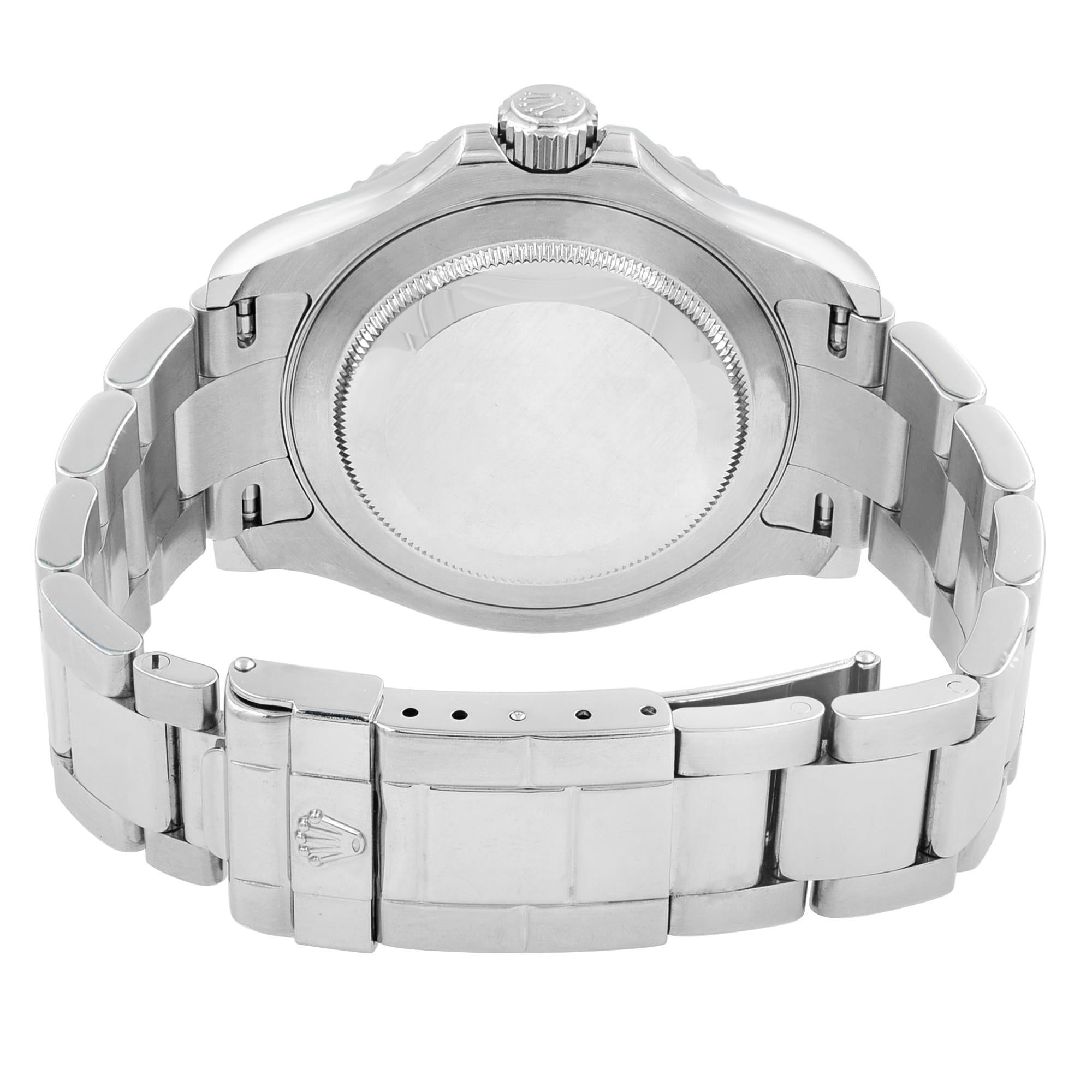 Rolex Yacht-Master No Hole Steel Platinum Bezel Silver Dial Men Watch 16622 1
