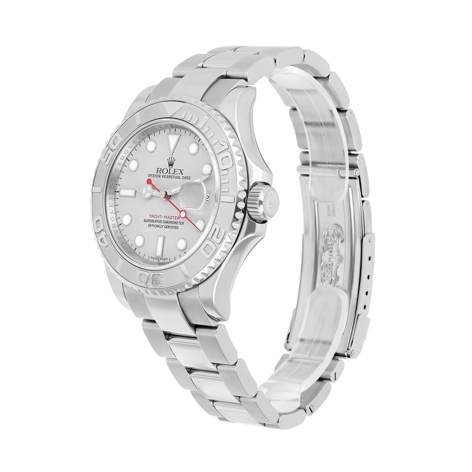 Rolex Yacht-Master Platinum Bezel 40mm Automatic Oyster Watch 16622 2008 B/P Pour hommes en vente