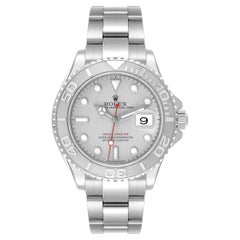 Used Rolex Yacht-Master Platinum Dial Bi-Directional Bezel Steel Men's Watch 16622