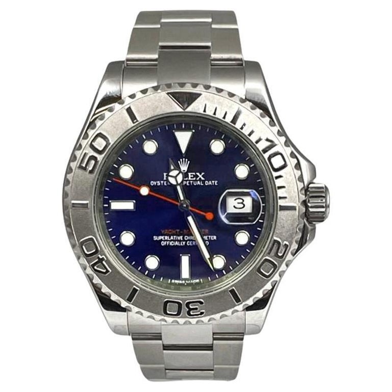 Rolex Yacht Master Edelstahl mit blauem Zifferblatt mit REF 116622 bei 1stDibs