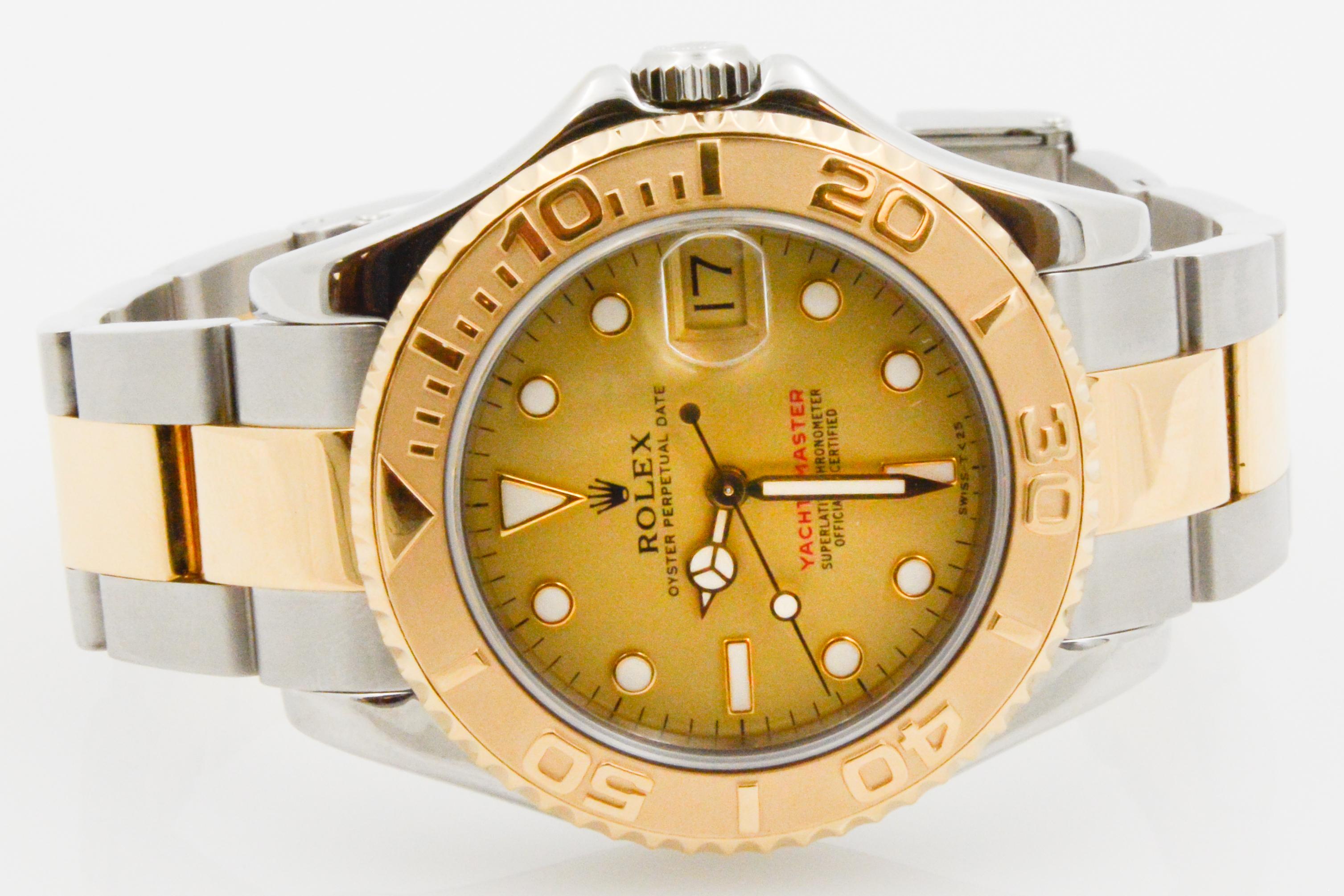 Rolex Yacht-Master Steel 18 Karat Yellow Gold and Champagne Ladies Watch 68623 2