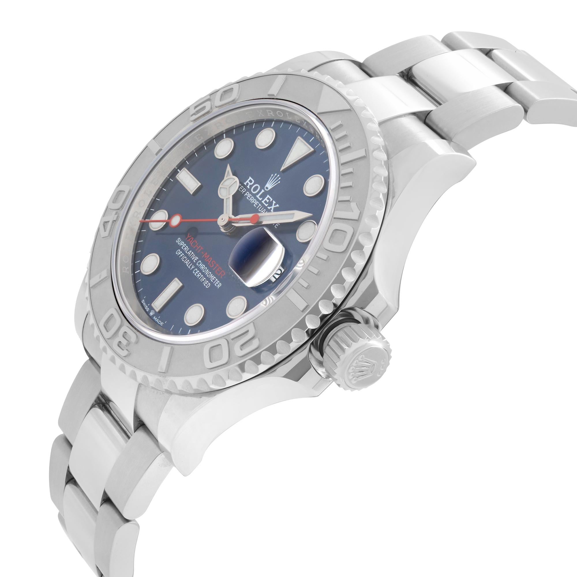 NEW Rolex Yacht-Master Steel Platinum Blue Dial Automatic Mens Watch 126622 Pour hommes en vente