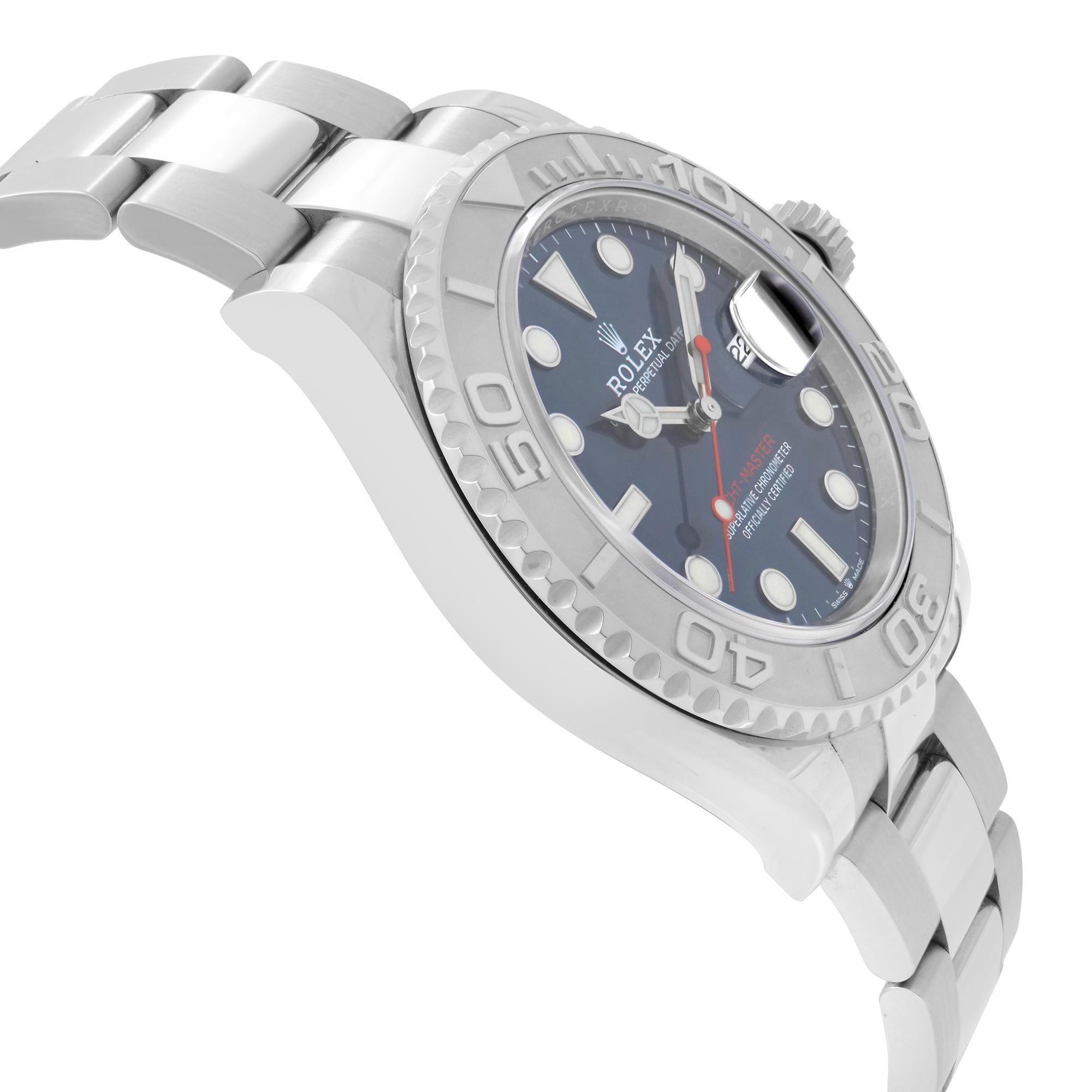 NEW Rolex Yacht-Master Steel Platinum Blue Dial Automatic Mens Watch 126622 en vente 1