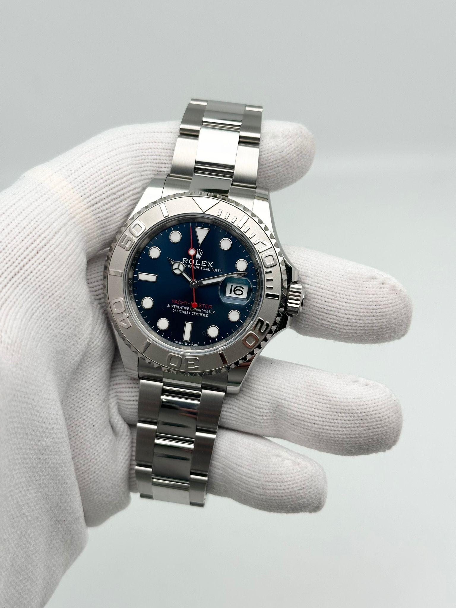 NEW Rolex Yacht-Master Steel Platinum Blue Dial Automatic Mens Watch 126622 en vente 5