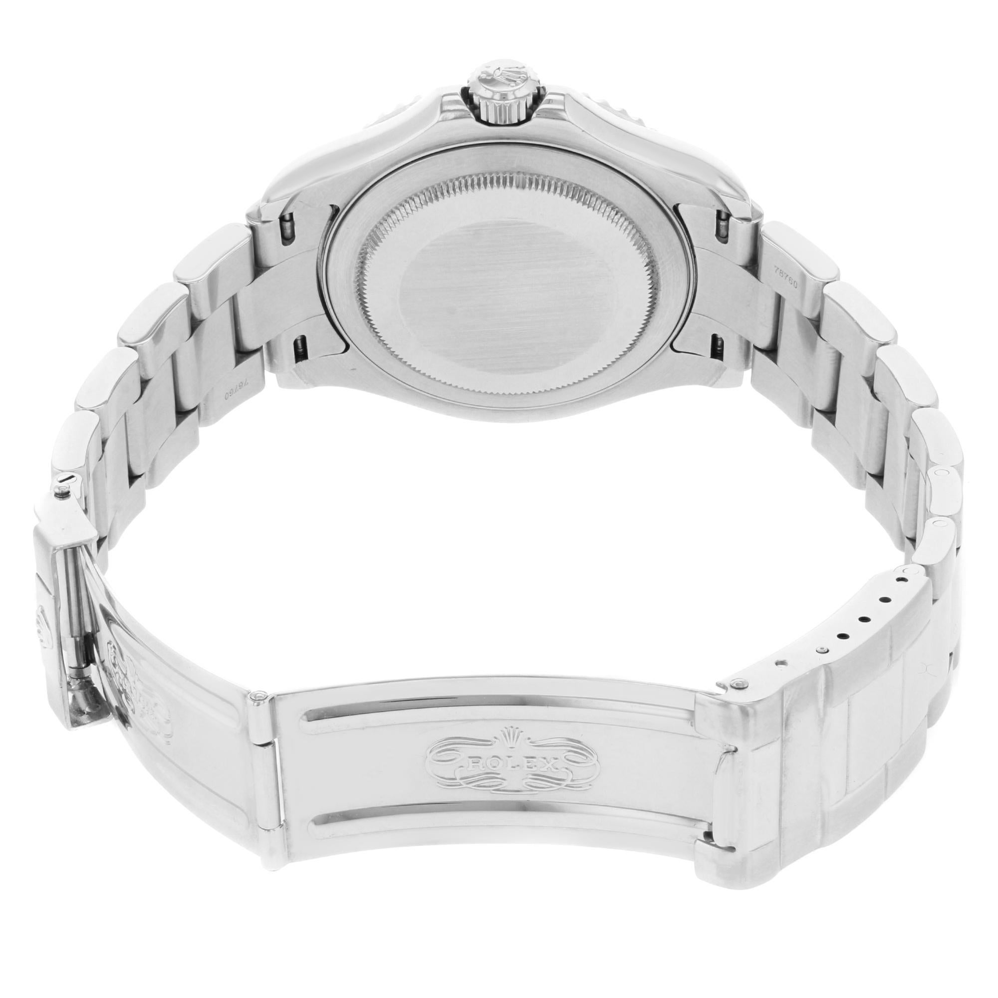 Rolex Yacht-Master Acciaio Platino Quadrante Argento Orologio Automatico Uomo 16622 in vendita 2