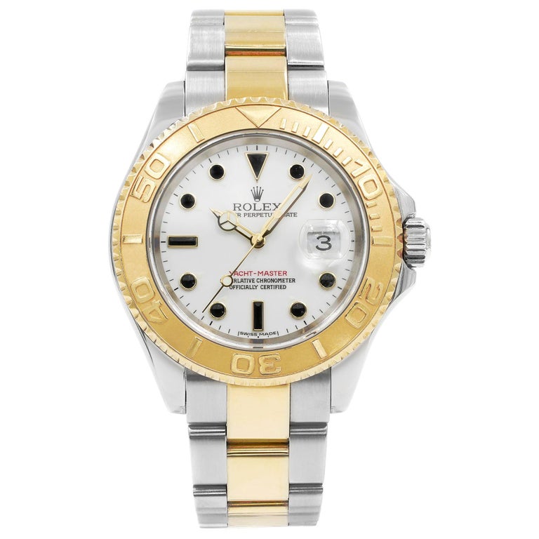 Rolex Yacht-Master Steel Yellow Gold White Dial Automatic Watch 16623 ...
