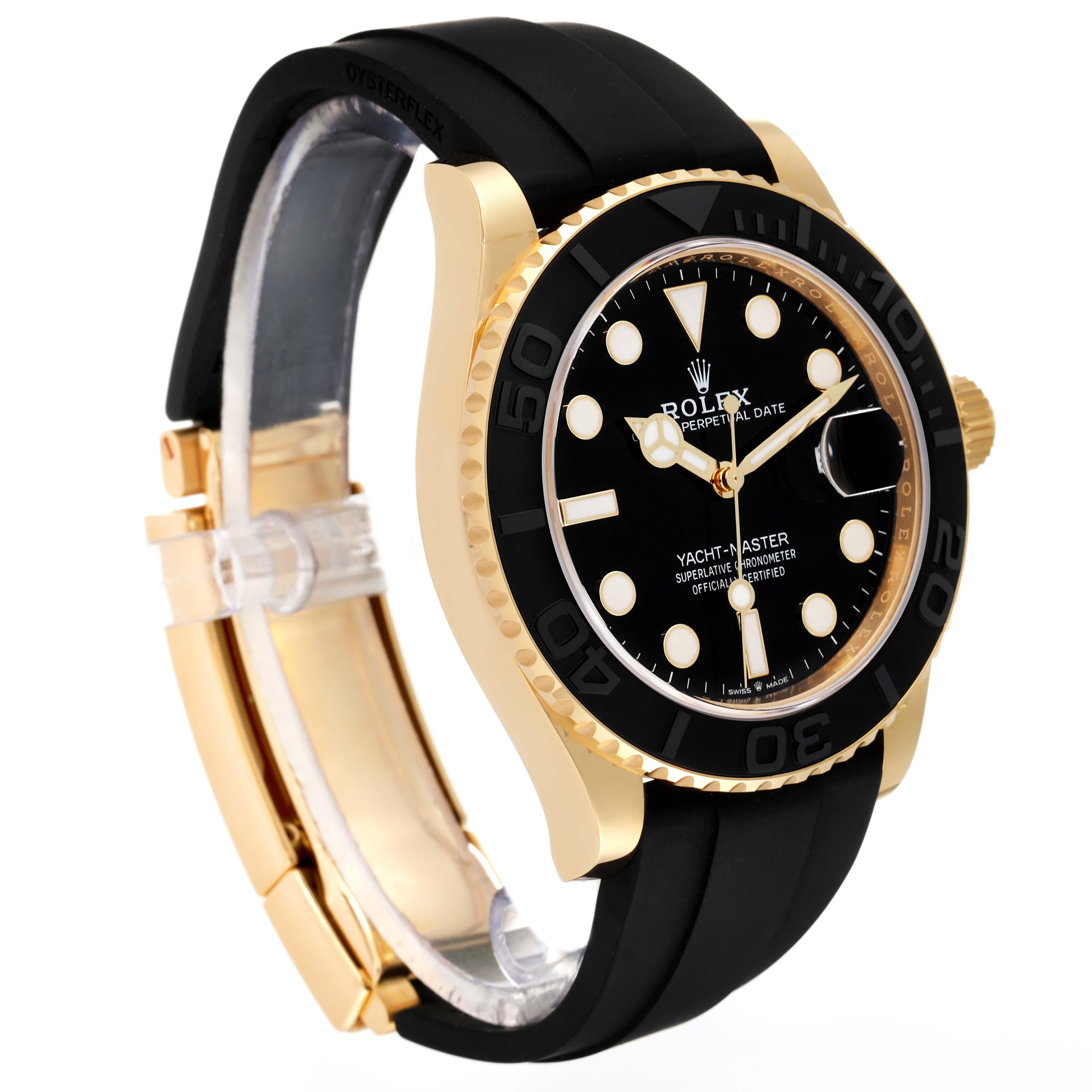 Rolex Yacht-Master Yellow Gold Oysterflex Bracelet Mens Watch 226658 Unworn In Excellent Condition In Atlanta, GA