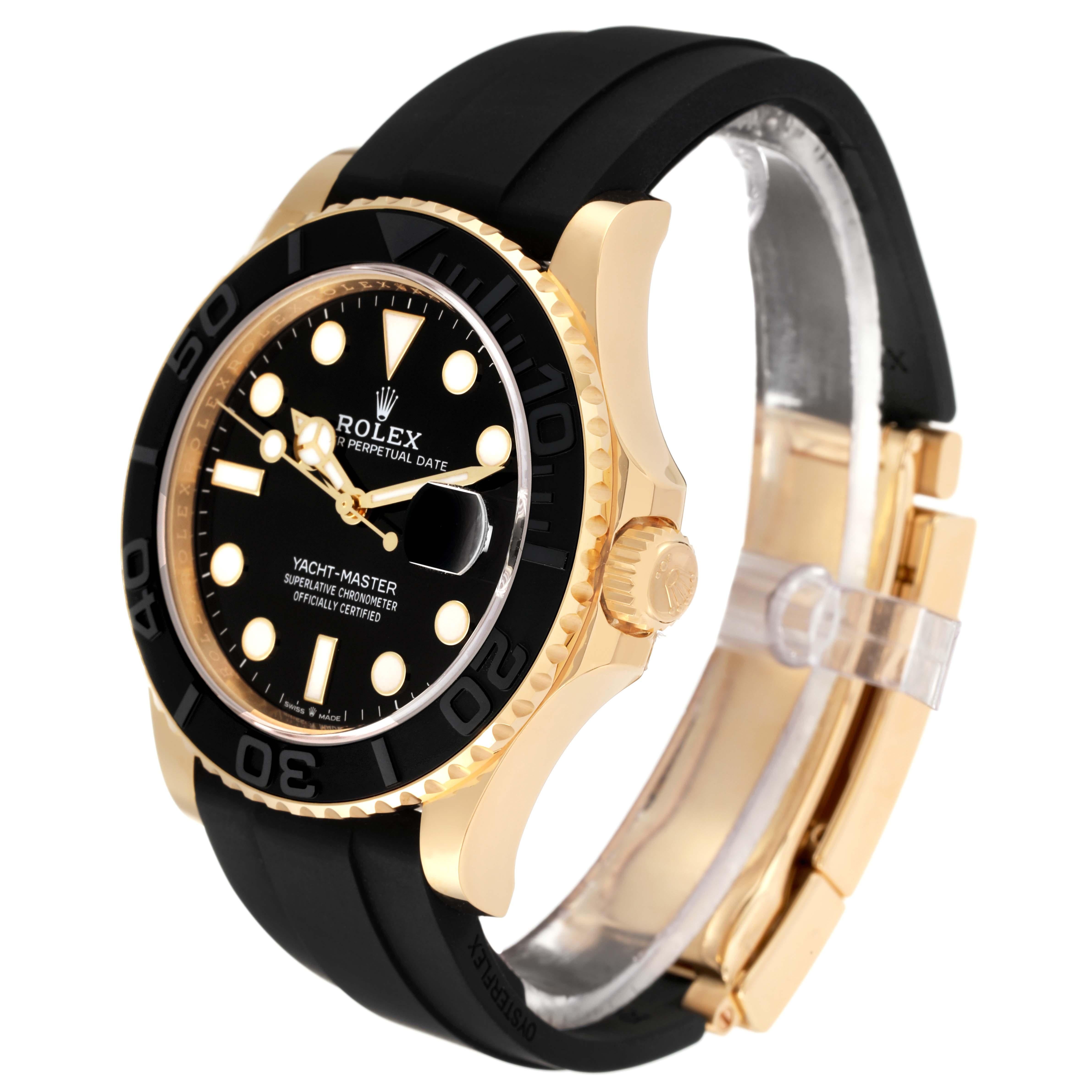Men's Rolex Yacht-Master Yellow Gold Oysterflex Bracelet Mens Watch 226658 Unworn