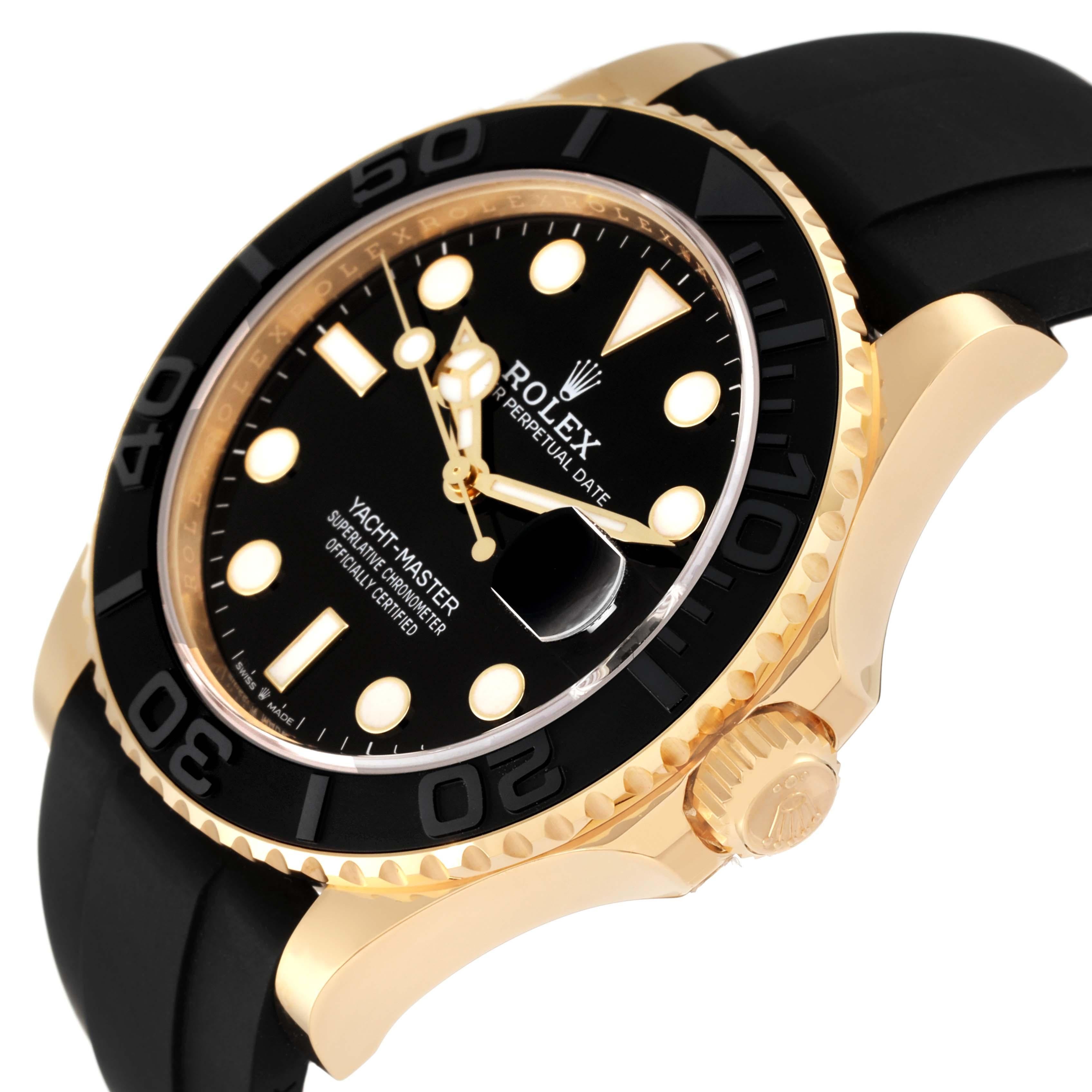 Rolex Yacht-Master Yellow Gold Oysterflex Bracelet Mens Watch 226658 Unworn 1