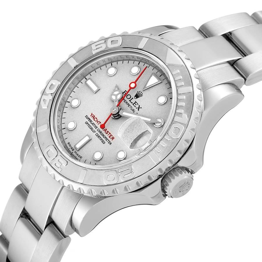 Rolex Yachtmaster 29 Stahl Platin Zifferblatt Lünette Damenuhr 169622 Box im Angebot 2