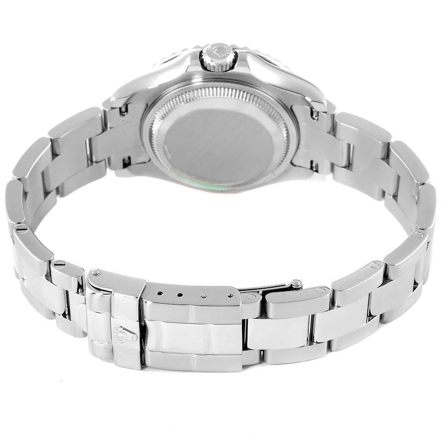 Rolex Yachtmaster 29 Stahl Platin Zifferblatt Lünette Damenuhr 169622 Box im Angebot 6