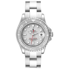 Rolex Yachtmaster 29 Stahl Platin Zifferblatt Lünette Damenuhr 169622 Box
