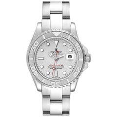 Rolex Yachtmaster 29 Steel Platinum Dial Bezel Ladies Watch 169622