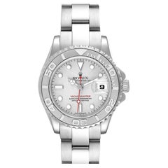 Rolex Yachtmaster 29 Steel Platinum Dial Bezel Ladies Watch 169622