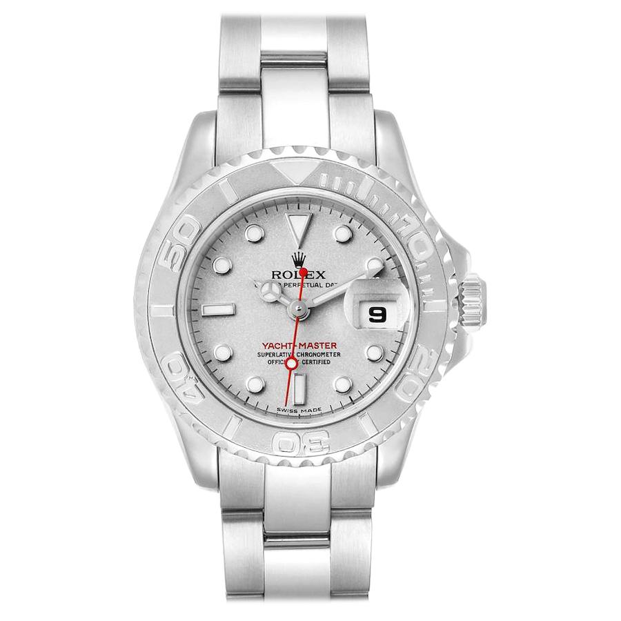 Rolex Yachtmaster 29 Steel Platinum Ladies Watch 169622