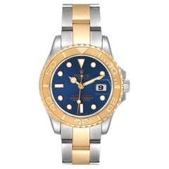 Rolex Yachtmaster 29 Steel Yellow Gold Blue Dial Watch 169623 Box Card