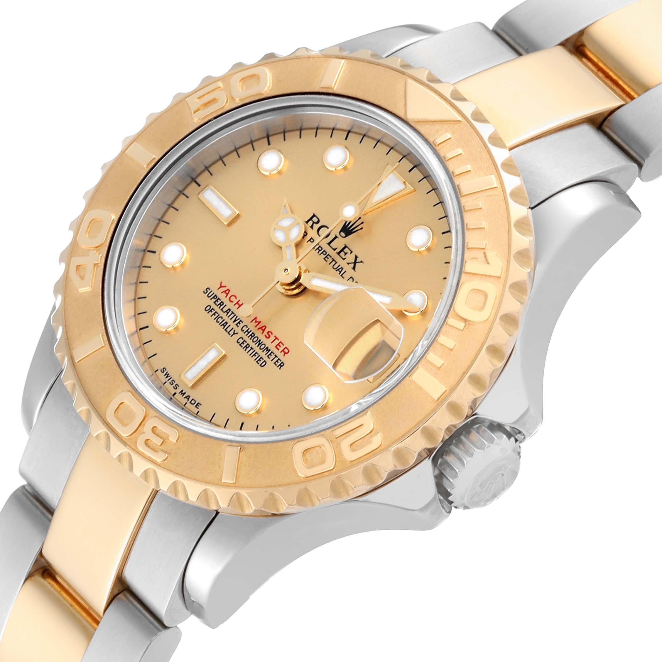 Rolex Yachtmaster 29 Steel Yellow Gold Champagne Dial Ladies Watch 169623 For Sale 1