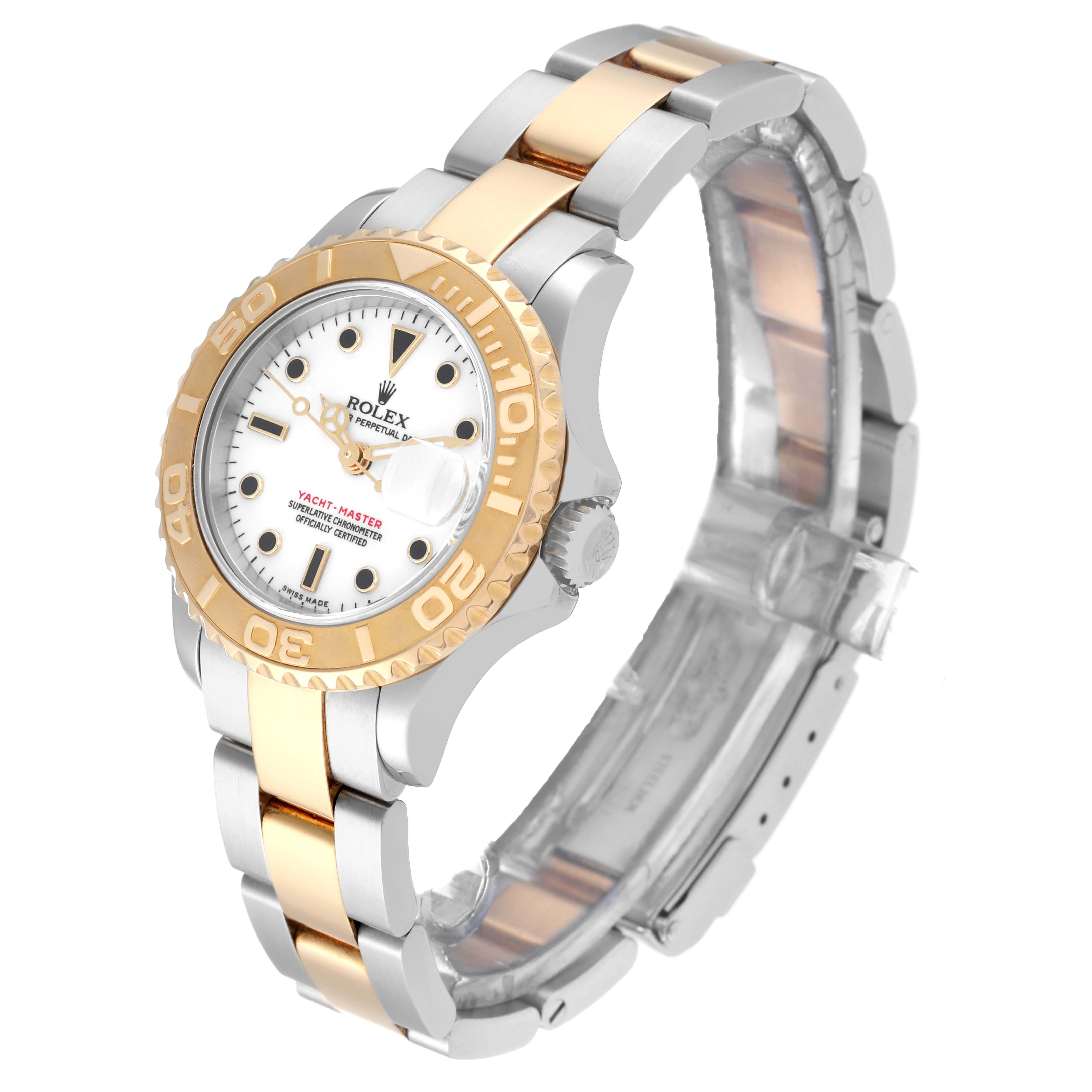 Rolex Yachtmaster 29 White Dial Steel Yellow Gold Ladies Watch 169623 Box Papers 2