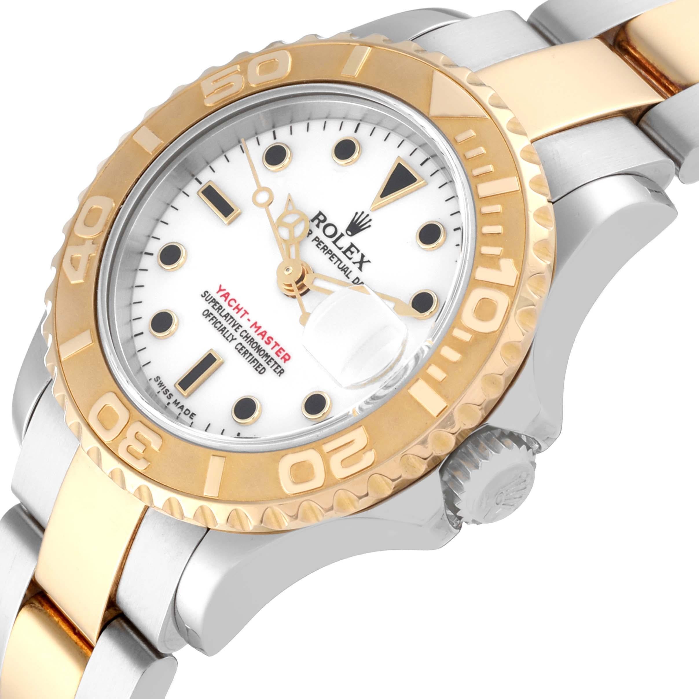 Rolex Yachtmaster 29 White Dial Steel Yellow Gold Ladies Watch 169623 Box Papers 3