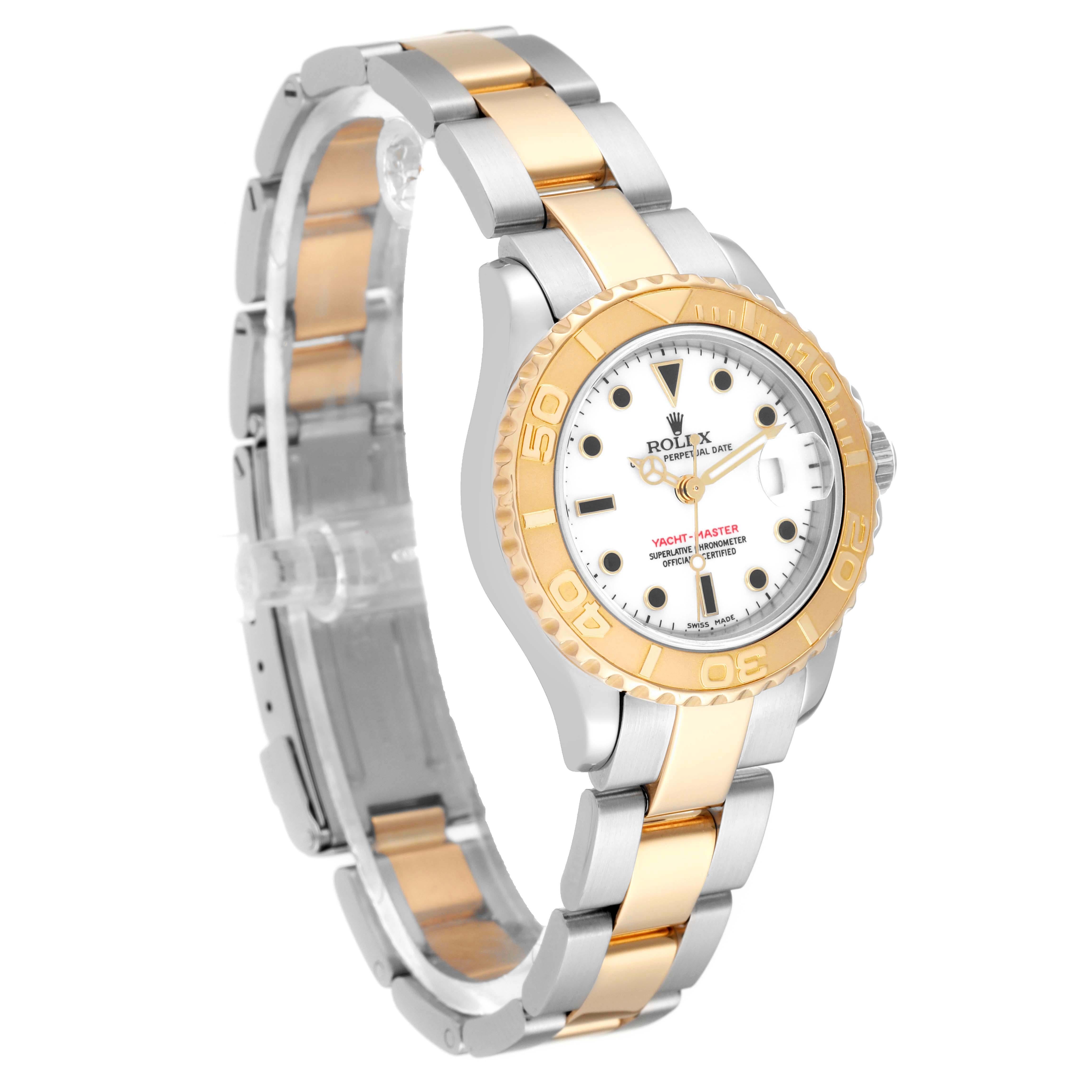 Rolex Yachtmaster 29 White Dial Steel Yellow Gold Ladies Watch 169623 6