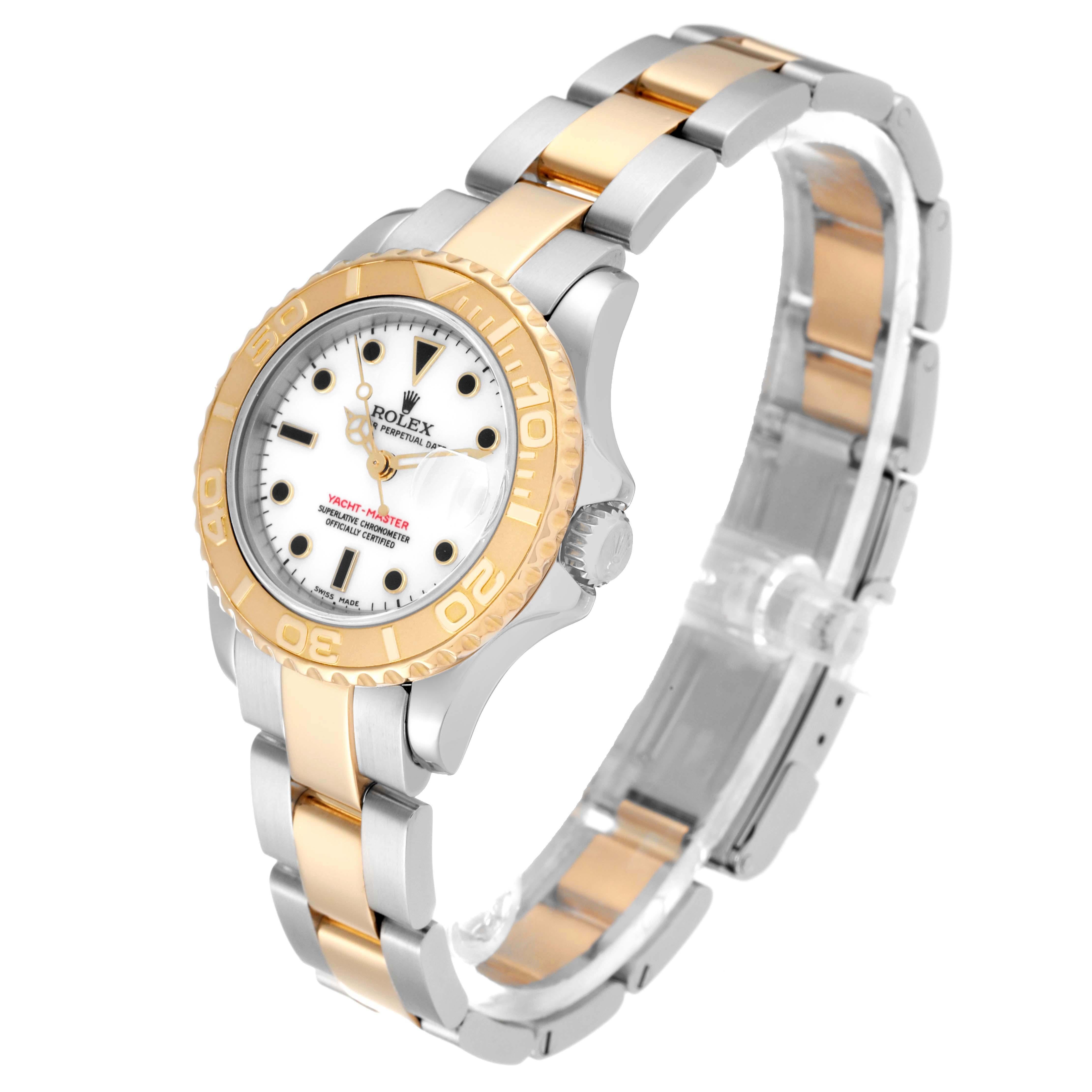 Women's Rolex Yachtmaster 29 White Dial Steel Yellow Gold Ladies Watch 169623