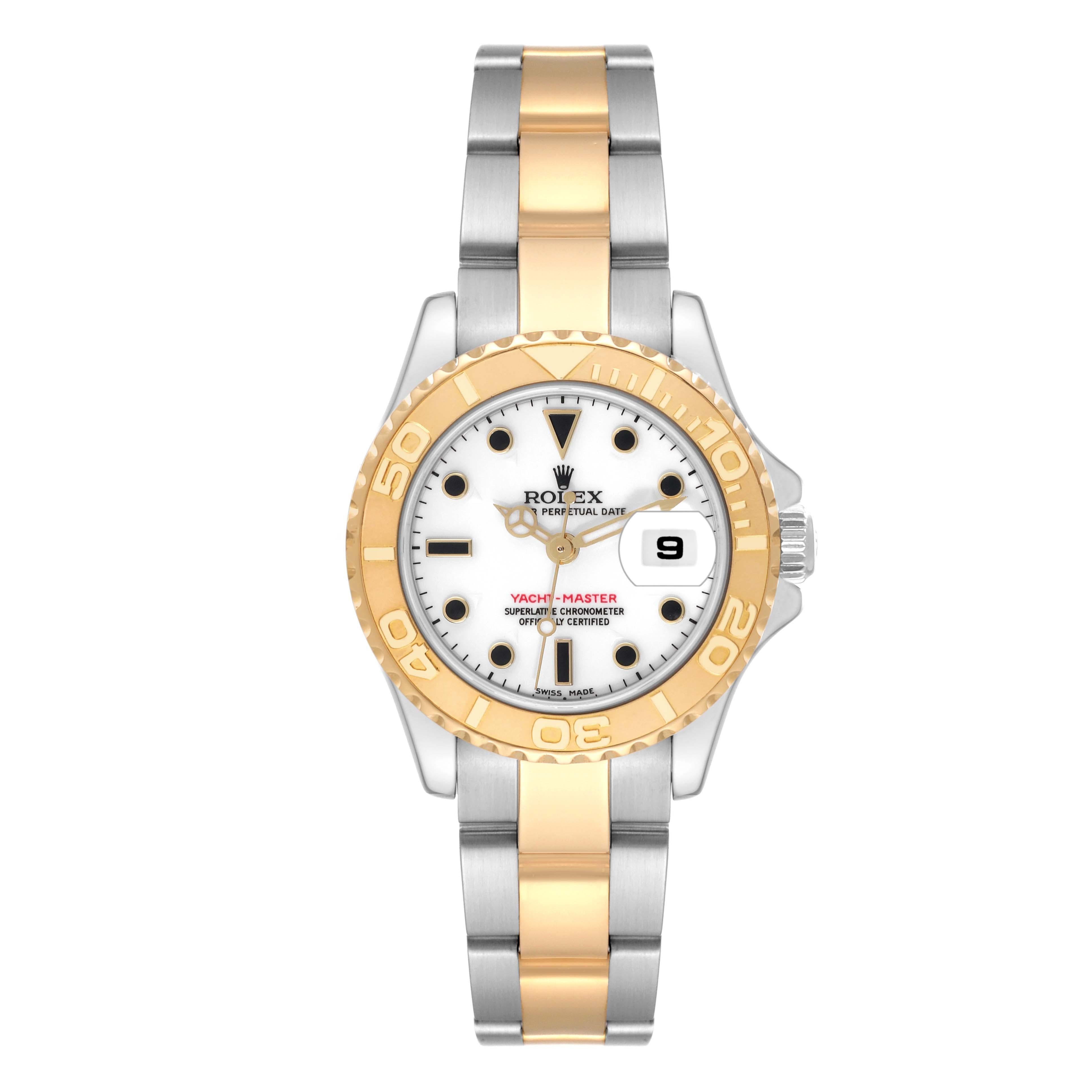 Rolex Yachtmaster 29 White Dial Steel Yellow Gold Ladies Watch 169623 3