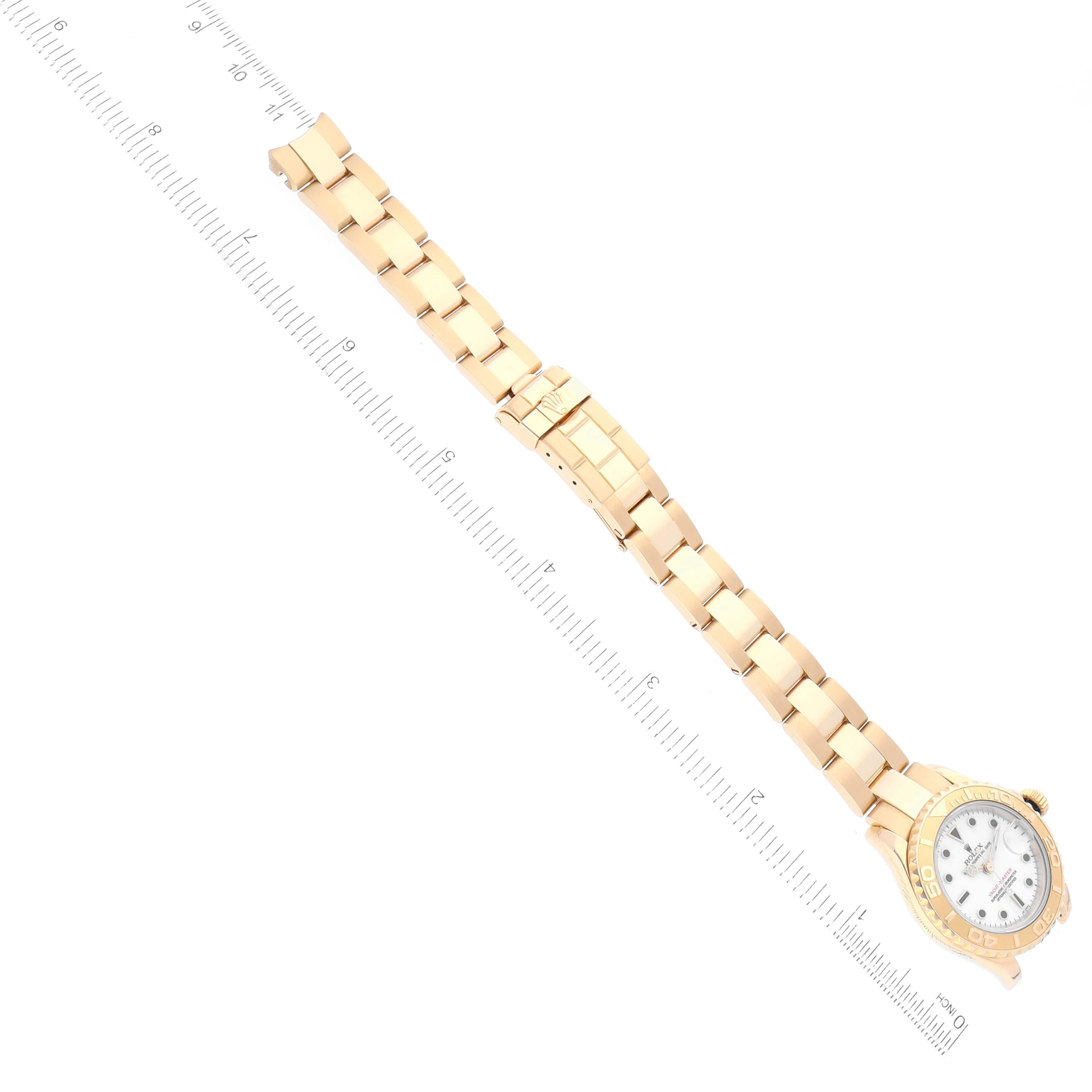 Rolex Yachtmaster 29 Yellow Gold White Dial Ladies Watch 69628 6
