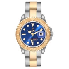 Rolex Yachtmaster Steel Yellow Gold Blue Dial Ladies Watch 169623 Papers