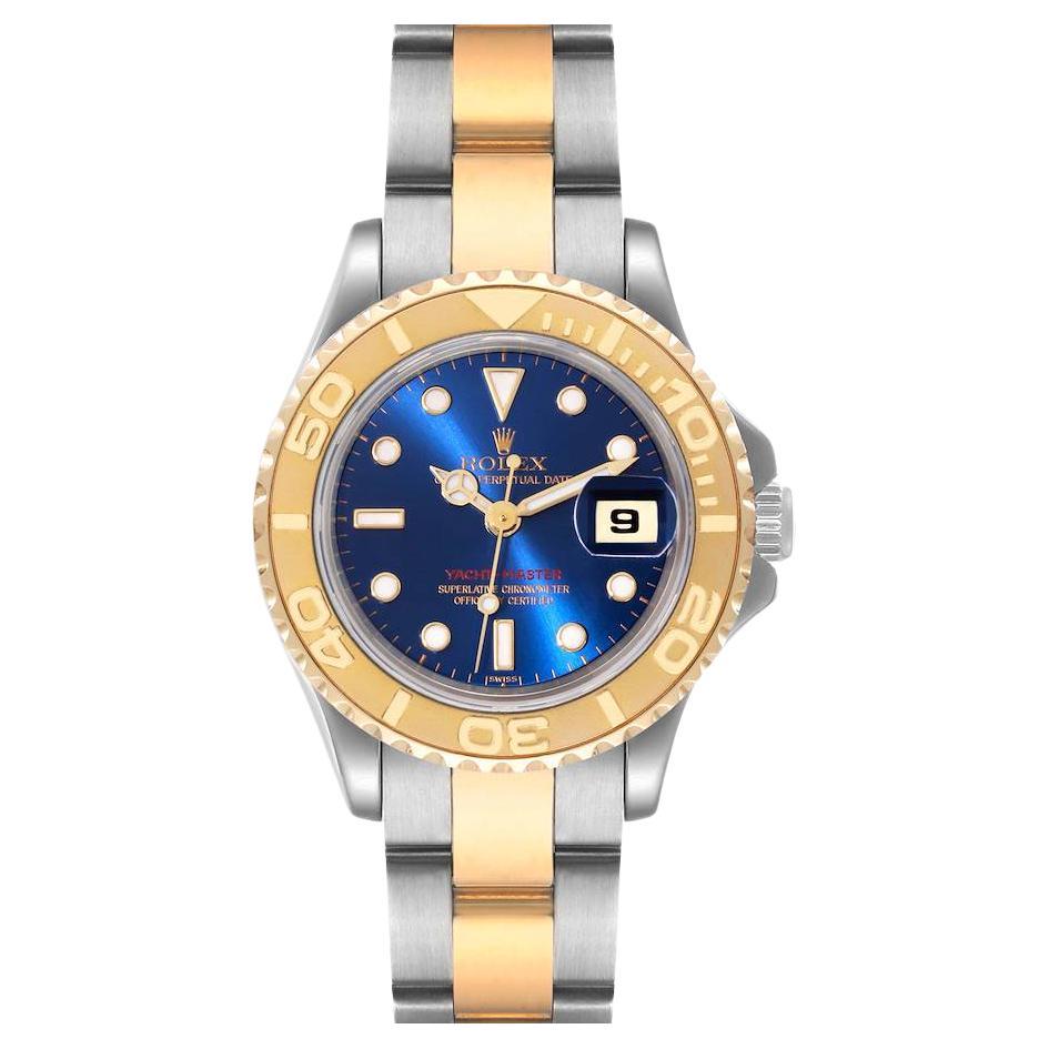 Rolex Yachtmaster Steel Yellow Gold Blue Dial Ladies Watch 69623