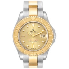 Rolex Yachtmaster 33 Midsize Steel Yellow Gold Unisex Watch 168623 Box Papers