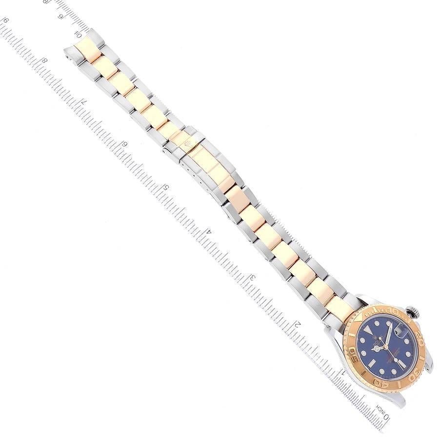 Rolex Yachtmaster Midsize Blue Dial Steel Yellow Gold Mens Watch 68623 5