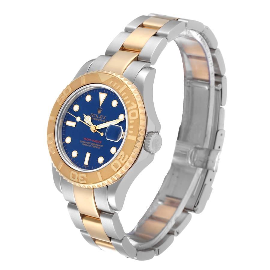 Men's Rolex Yachtmaster Midsize Blue Dial Steel Yellow Gold Mens Watch 68623