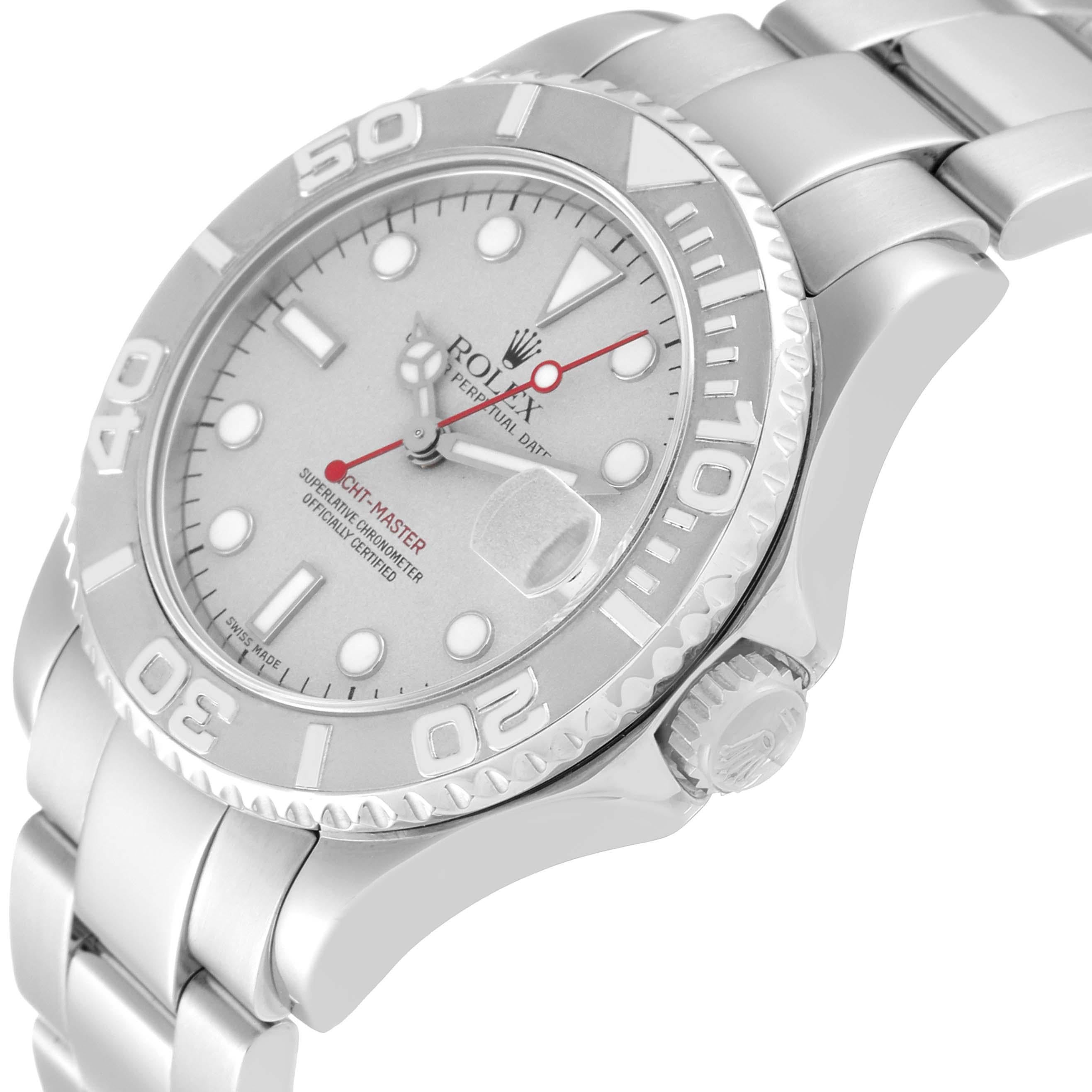 Men's Rolex Yachtmaster 35 Midsize Steel Platinum Mens Watch 168622