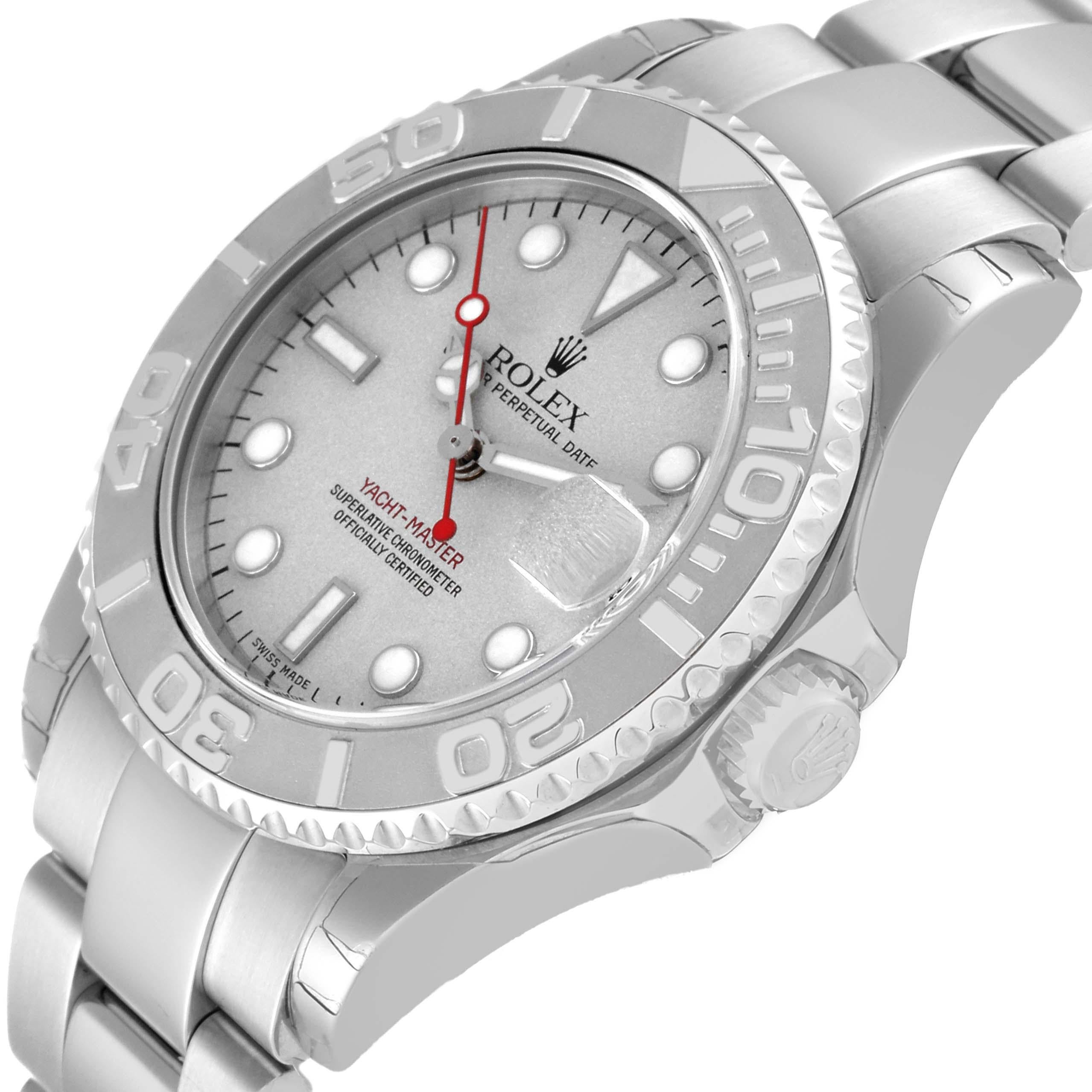 Rolex Yachtmaster 35 Midsize Steel Platinum Mens Watch 168622 Unworn NOS 1