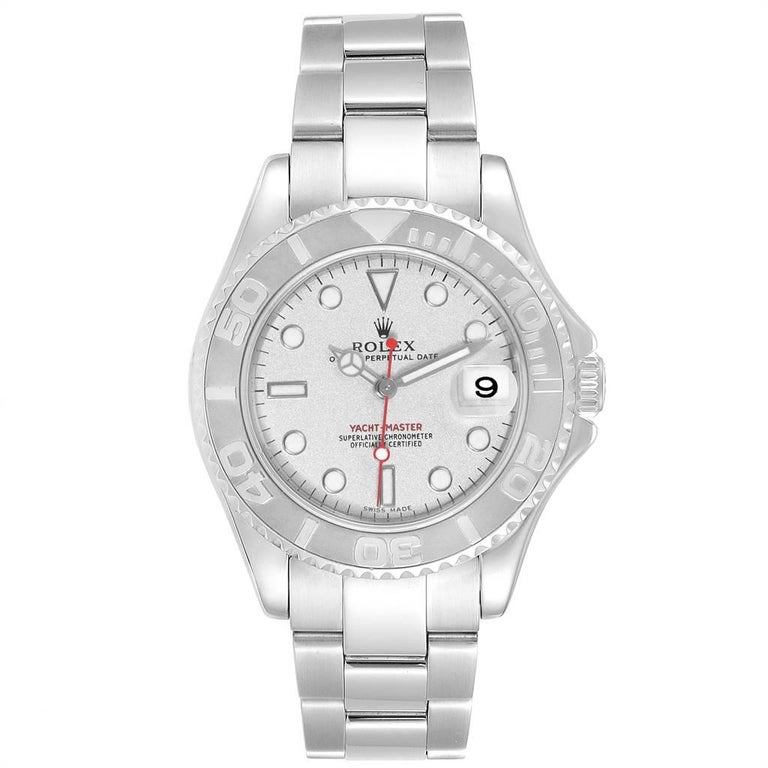 Rolex Yachtmaster 35 Midsize Steel Platinum Unisex Watch 168622 For ...
