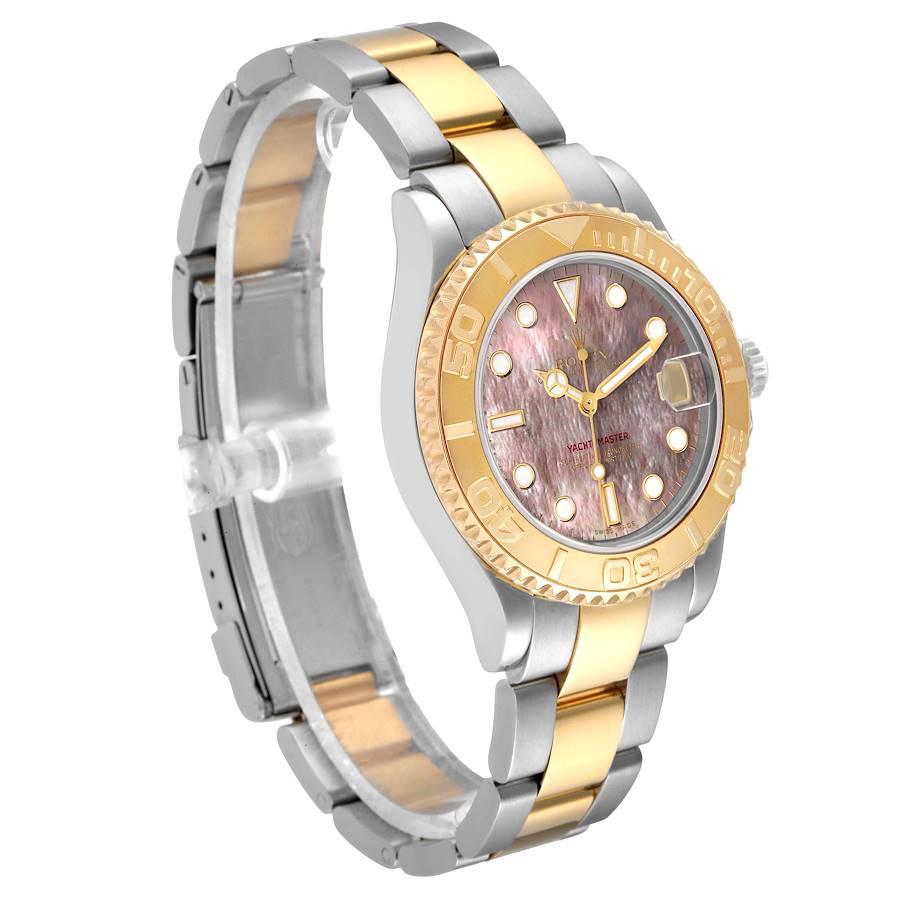 Rolex Yachtmaster Steel Yellow Gold MOP Dial Watch 168623 Box