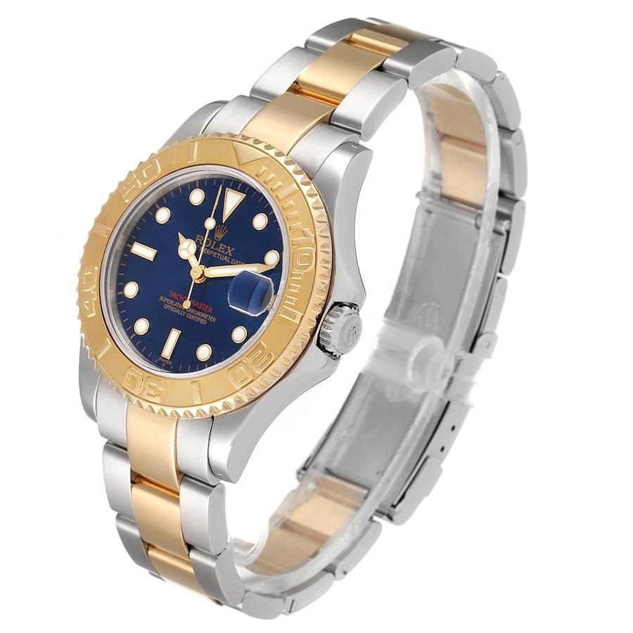 Rolex Yachtmaster 35 Midsize Steel Yellow Gold Unisex Watch 168623 In Excellent Condition For Sale In Atlanta, GA