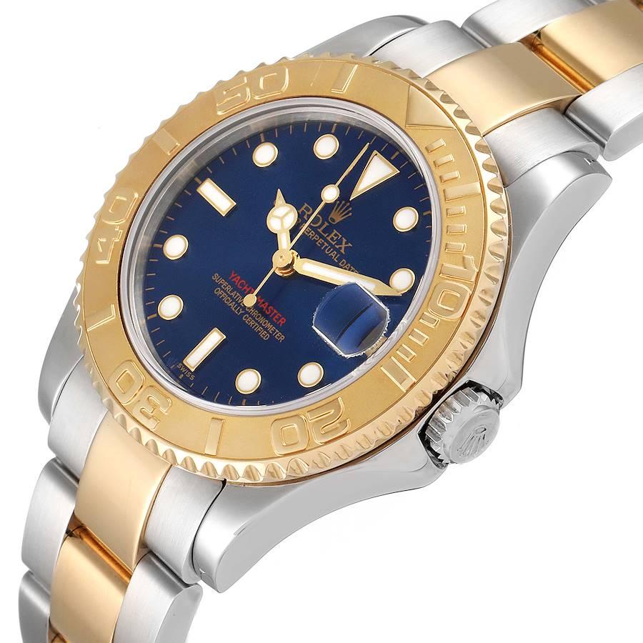 Men's Rolex Yachtmaster 35 Midsize Steel Yellow Gold Unisex Watch 168623 For Sale