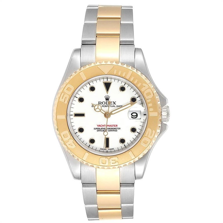 Rolex Yachtmaster 35 Midsize Steel Yellow Gold Watch 168623 Box Papers ...
