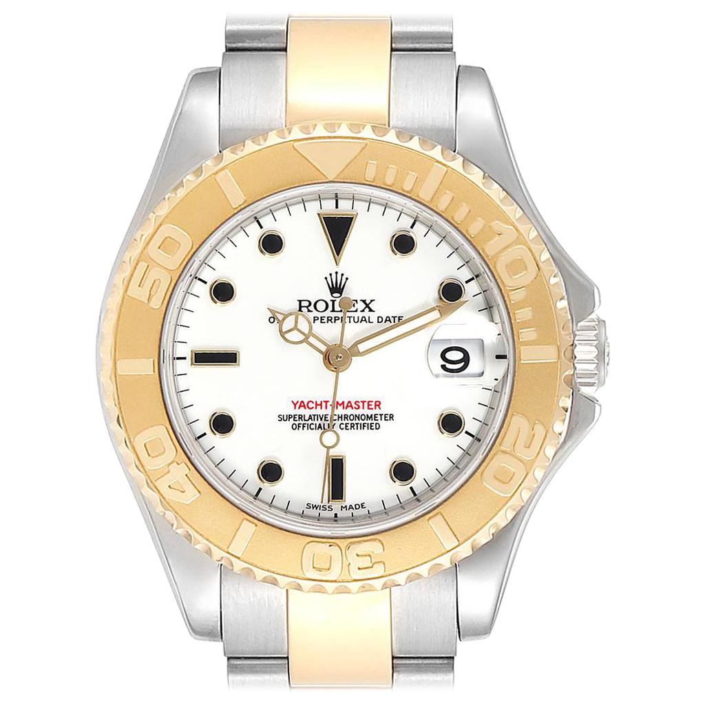 Rolex Yachtmaster 35 Midsize Steel Yellow Gold Watch 168623 Box Papers ...