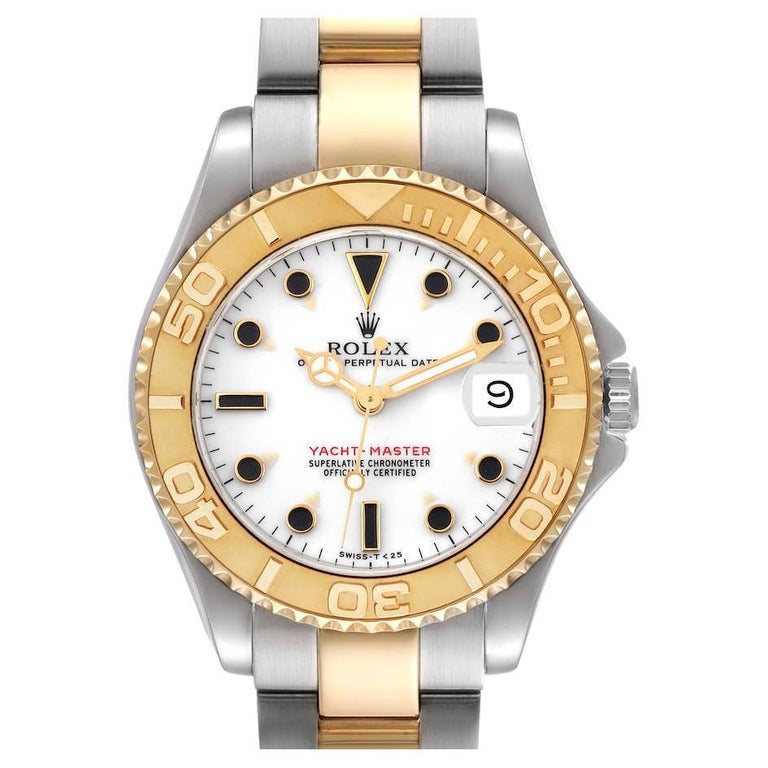 Rolex Yachtmaster 35 Midsize Blue Dial Steel Yellow Gold Mens Watch 68623