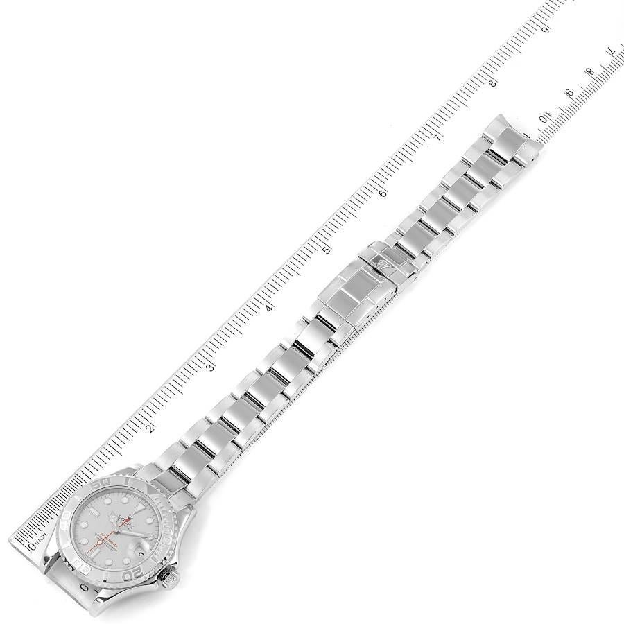 Rolex Yachtmaster Midsize Steel Platinum Men's Watch 168622 Box Papers 7