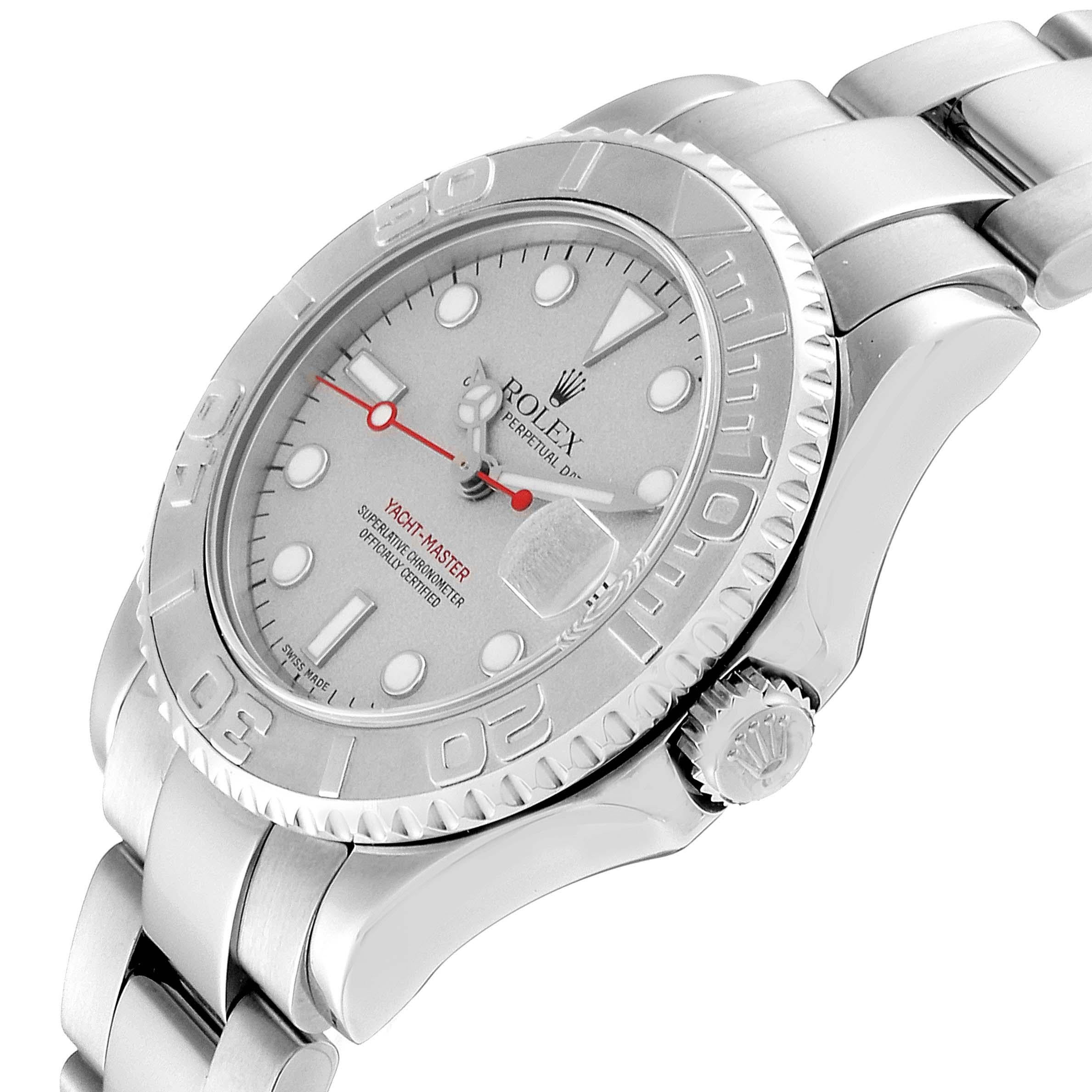 Rolex Yachtmaster Midsize Steel Platinum Men’s Watch 168622 1
