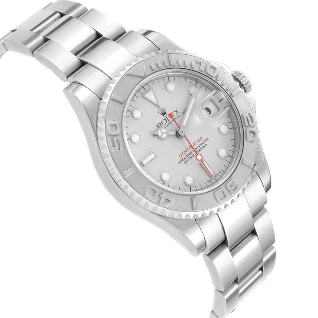 Rolex Yachtmaster Midsize Steel Platinum Men's Watch 168622 2